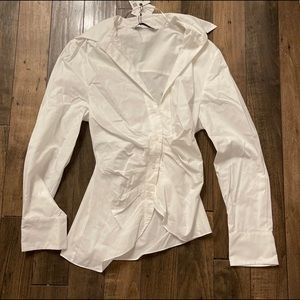 NWT Zara Drape Poplin Shirt